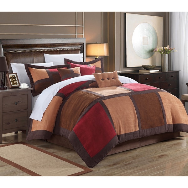 Shop Dillard 7 Piece Microsuede Patchwork Comforter Set Ships To