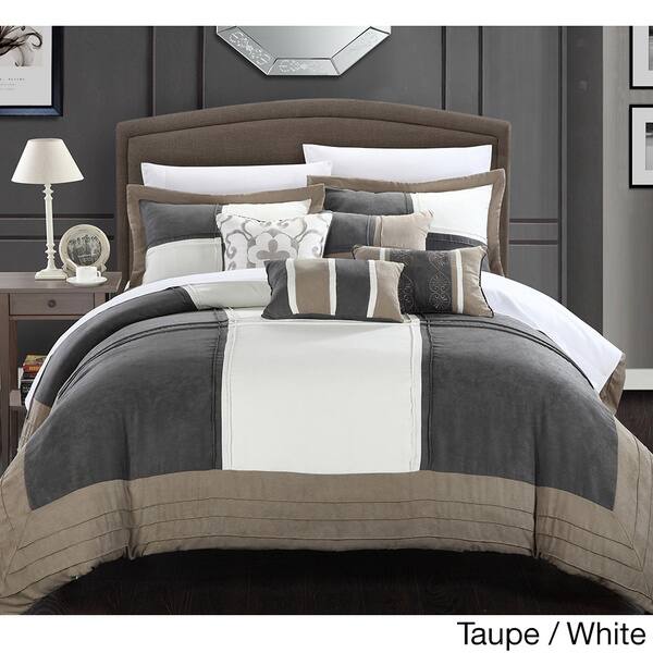 Shop Chic Home Luciano Soft Microsuede Patchwork 7 Piece Comforter