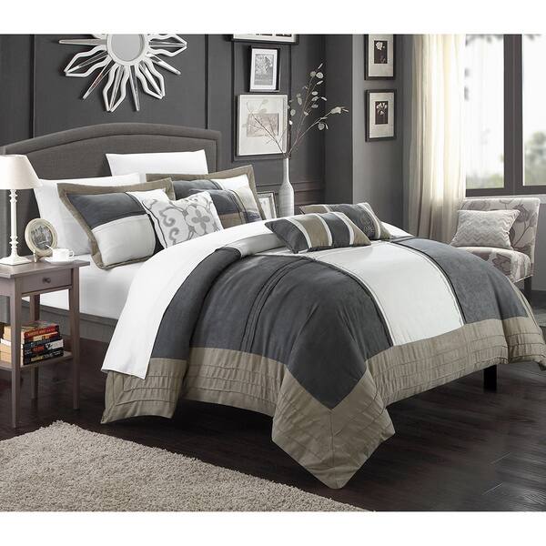 Shop Chic Home Luciano Soft Microsuede Patchwork 7 Piece Comforter
