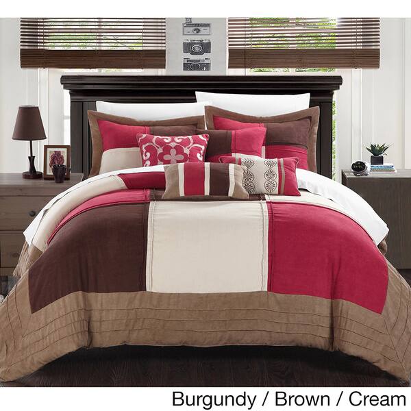 Shop Chic Home Luciano Soft Microsuede Patchwork 7 Piece Comforter