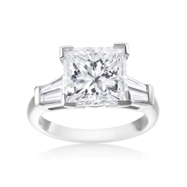Shop 5 1 2ct Princess Cut And Tapered Baguette Diamond Ring