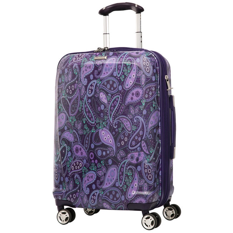 purple paisley luggage set