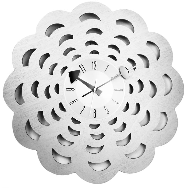 Mid Century Modern Vintage Clock in 20 inch Solid Wood