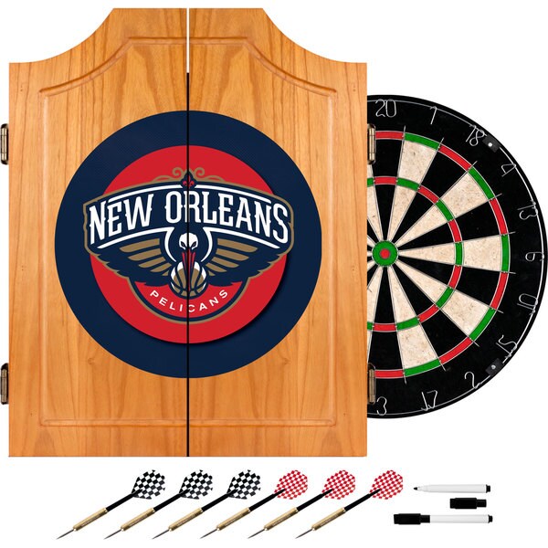 New Orleans Pelicans NBA Wood Dart Cabinet Set
