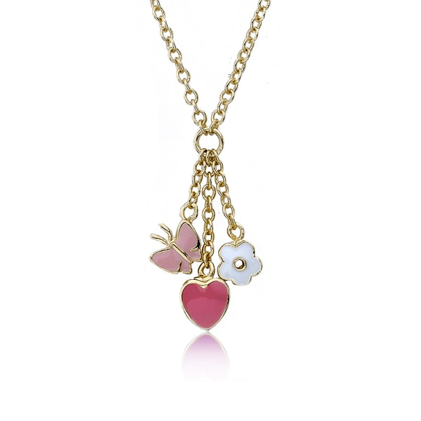 I Love My Jewels 14k Goldplated Triple Heart Center Necklace