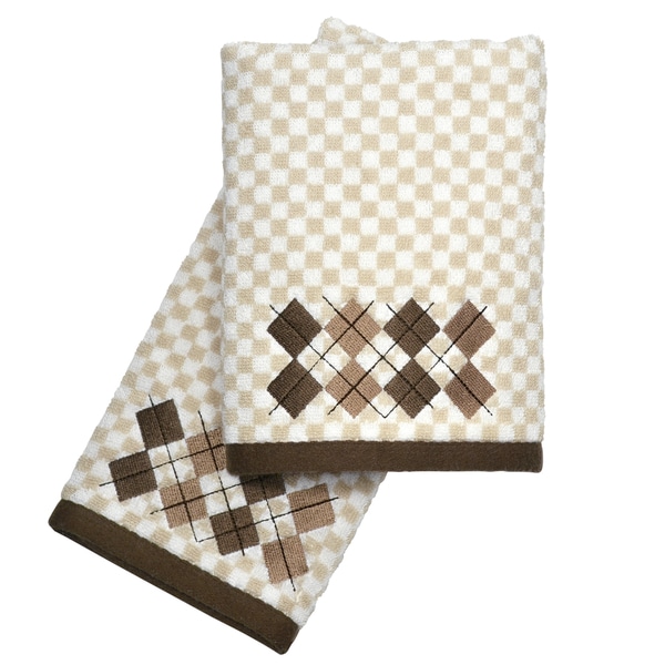Peri Home Embroidered Argyle 2piece Fingertip Towel Set Free