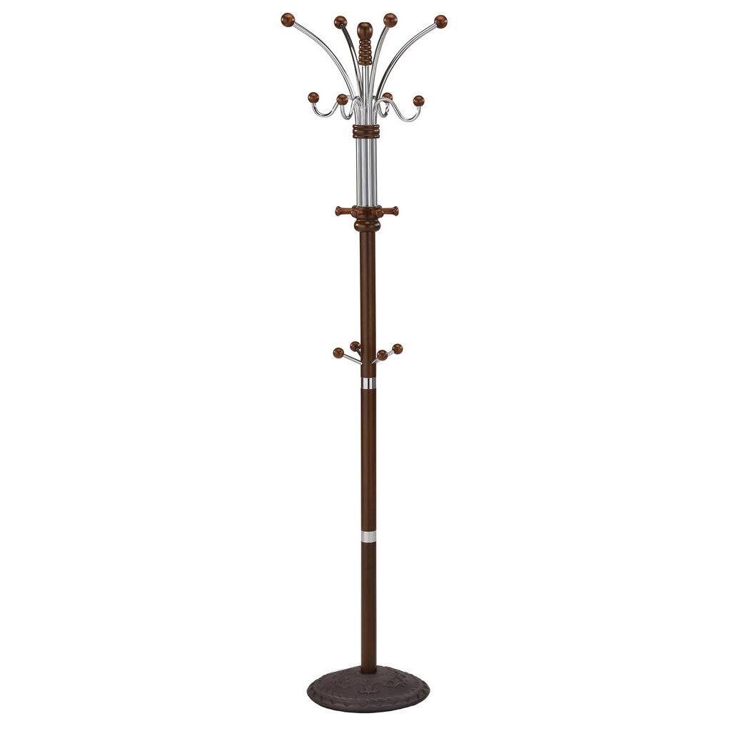 Caledon Multiple Hook Metal/Wood Coat Rack-Walnut