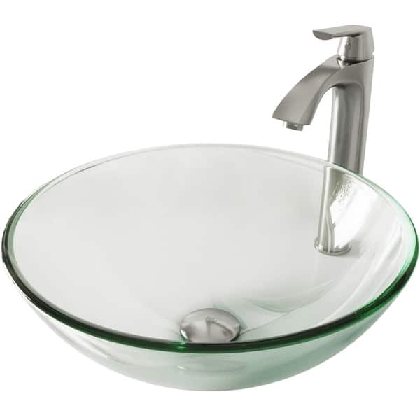 Vigo Crystalline Glass Vessel Bathroom Sink And Linus Vessel Faucet Overstock 10672590