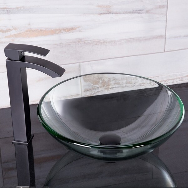VIGO Crystalline Glass Vessel Sink and Duris Vessel Faucet Set