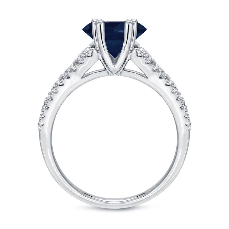 Auriya Modern 1 1/4ct Sapphire and 3/4cttw Diamond Engagement Ring 14k White Gold (H-I, I1-I2)