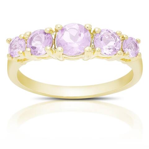Dolce Giavonna Gold Over Sterling Silver Gemstone Five Stone Ring