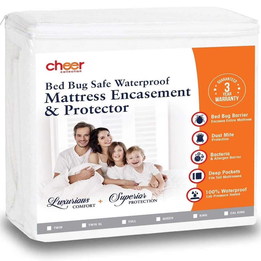 Cheer Collection Bed Bug Waterproof Mattress Encasement / Protector