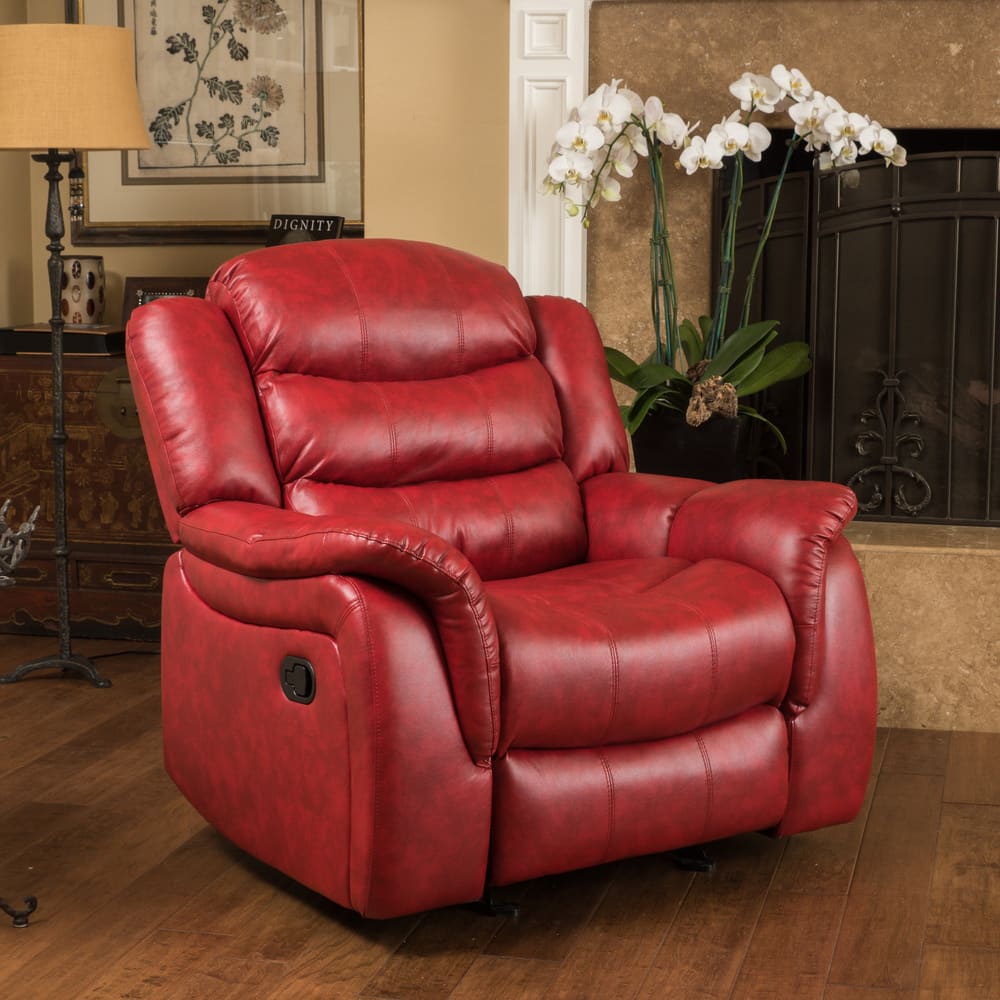 Hawthorne PU Leather Glider Recliner Chair by Christopher Knight Home
