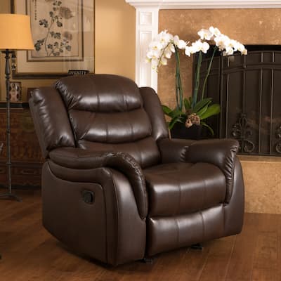 Hawthorne PU Leather Glider Recliner Chair by Christopher Knight Home