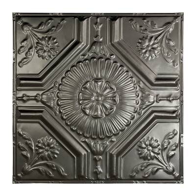 Great Lakes Tin Rochester Argento 2-foot x 2-foot Nail-Up Ceiling Tile