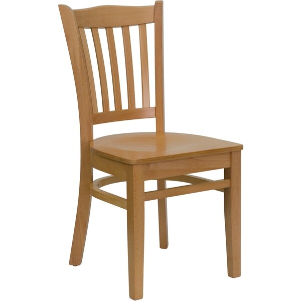 Vertical Slat Back Natural Wood Restaurant Chair - Hospitality Seating