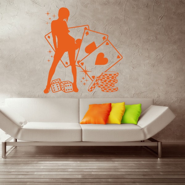 highest quality wall decal sticker Poker Lady 