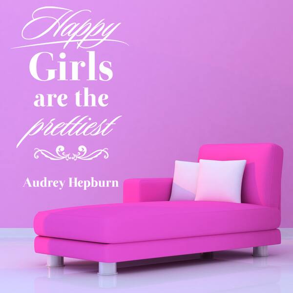 Happy Girls Quote Phrases Wall Decal Overstock 10673720