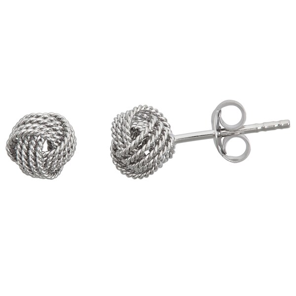 Decadence Sterling Silver Love Knot Push-back Stud Earrings