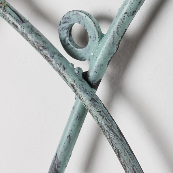 turquoise garden decor Framed metal wall decor distressed metal wrought iron