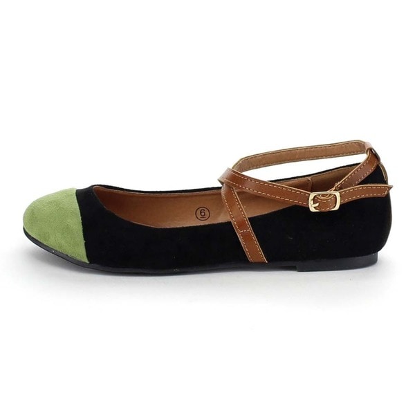 low heel buckle flats