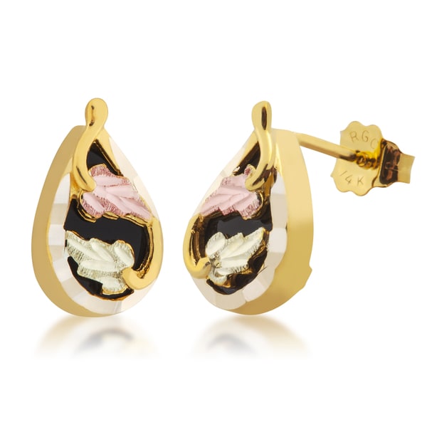 Shop Black Hills Gold Onyx Earrings - On Sale - Free Shipping Today ...