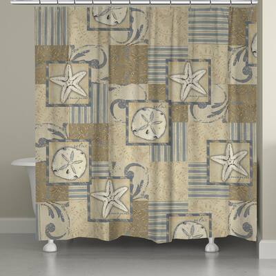 Laural Home Soft Coastal Shower Curtain (71-inch x 74-inch)