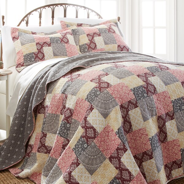 Amraupur Overseas Shannon Cotton 3-piece Printed Reversible Quilt Set