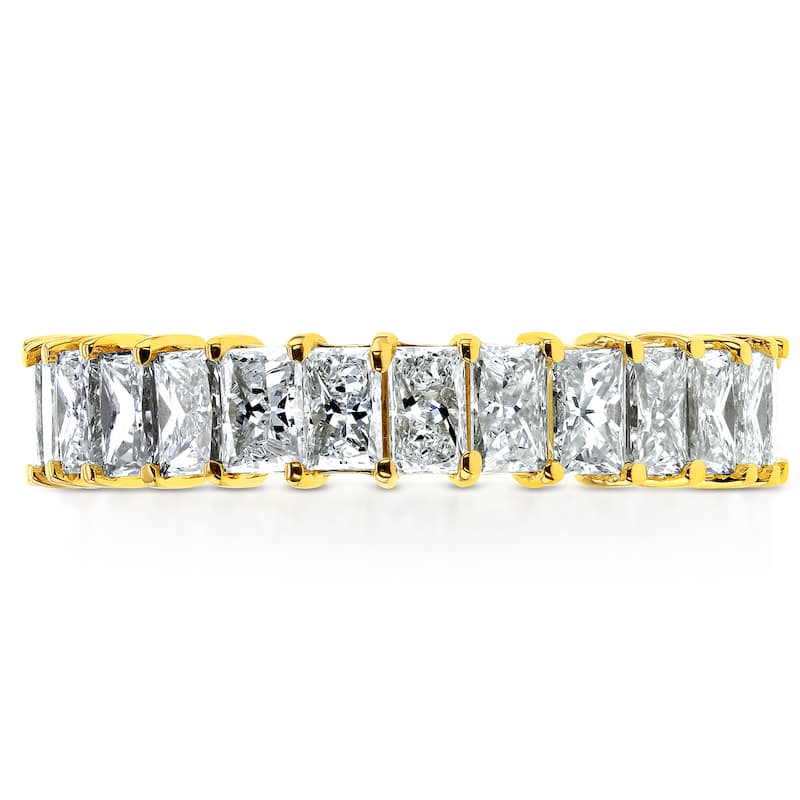 Annello by Kobelli 14k Yellow Gold 4 7/8ct TDW Diamond Princess Baguette Eternity Band - Size 8.5