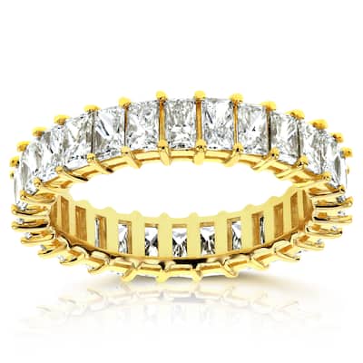Annello by Kobelli 14k Yellow Gold 4 7/8ct TDW Diamond Princess Baguette Eternity Band - Size 8.5