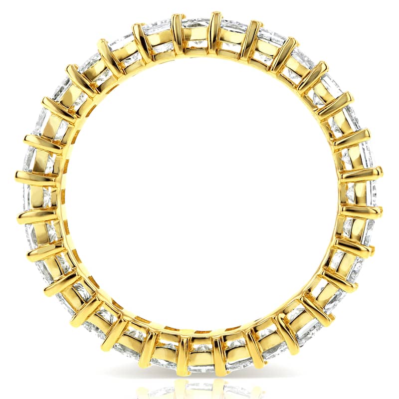 Annello by Kobelli 14k Yellow Gold 4 7/8ct TDW Diamond Princess Baguette Eternity Band - Size 8.5