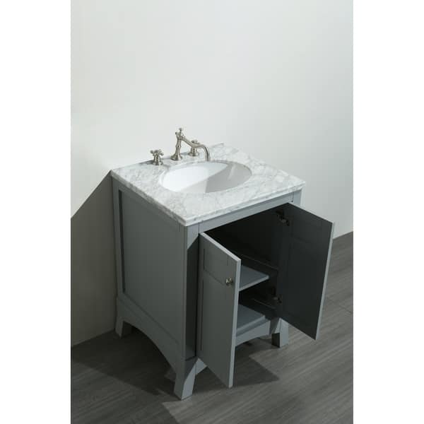 Eviva New York 24 Inch Grey Bathroom Vanity With White Eviva New York 24 Inch Grey Bathroom Vanity With White