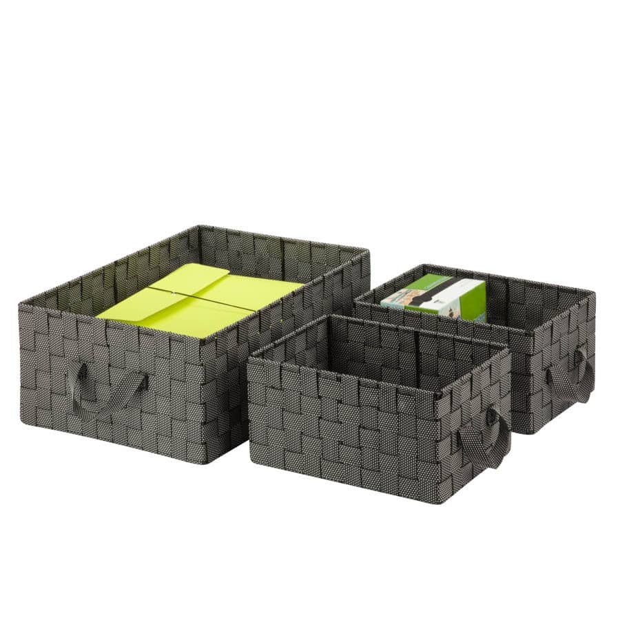 Honey Can Do 3pc Set Woven Baskets, salt&pepper