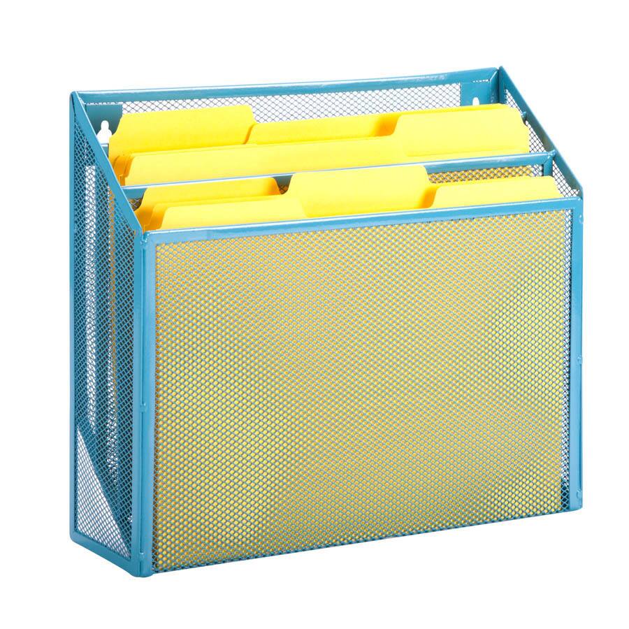 Honey-Can-Do vertical file sorter, blue