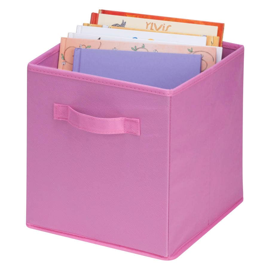 Honey-Can-Do 4-pack non-woven foldable cube- pink