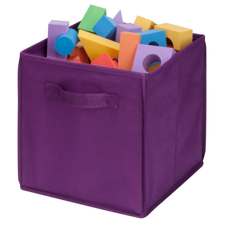 Honey-Can-Do 4-pack non-woven foldable cube- purple