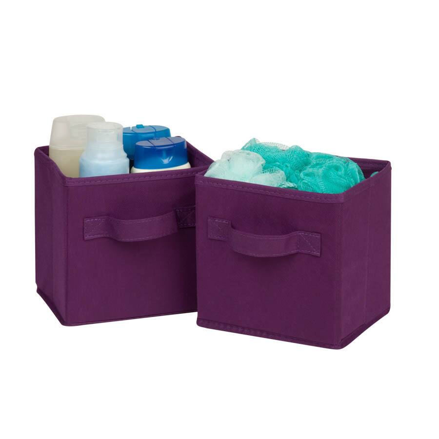 Honey-Can-Do 6-pack mini non-woven foldable cube- purple