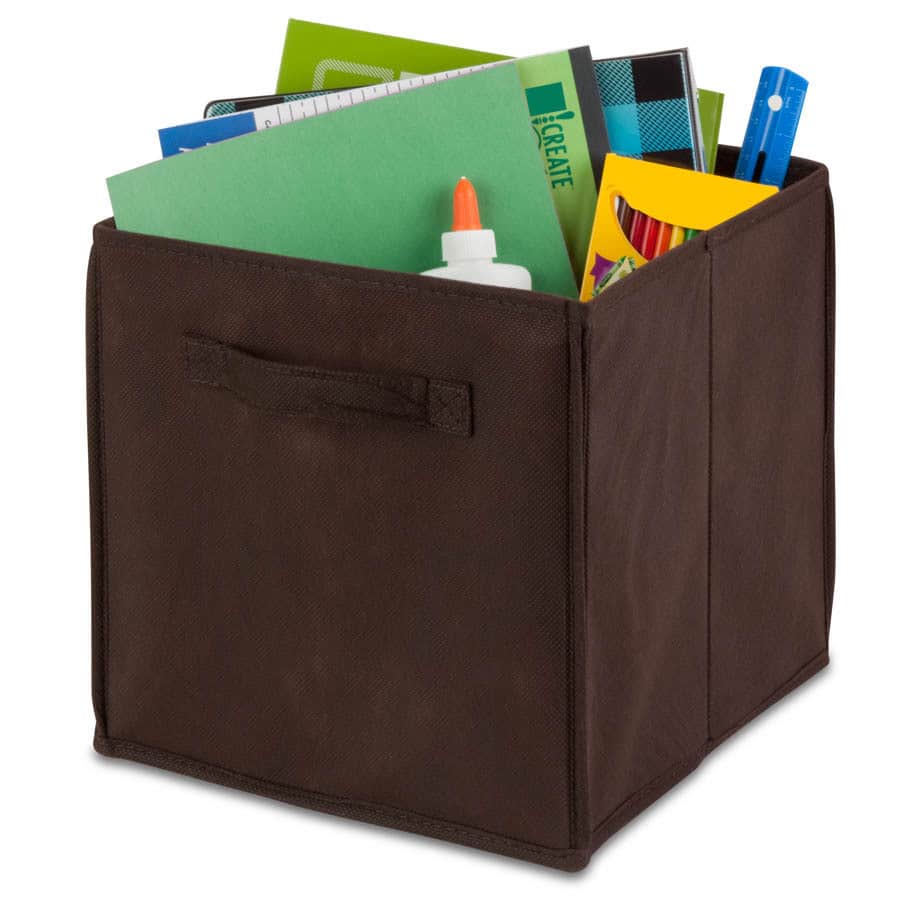 Honey-Can-Do 4-pack non-woven foldable cube- chocolate