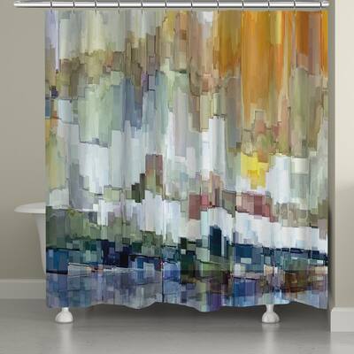 Laural Home Abstract Brushstrokes Shower Curtain (71-inch x 74-inch)