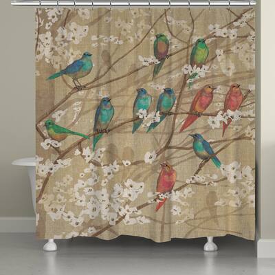 Laural Home Birds and Blossoms Shower Curtain - 71x72