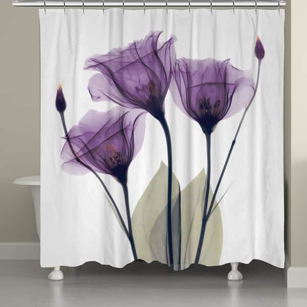 slide 1 of 1, Laural Home Gentian Hope Shower Curtain 71x72