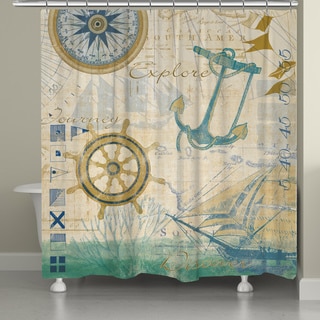 Laural Home Nautical Journey 71 x 72-inch Shower Curtain - - 10676151