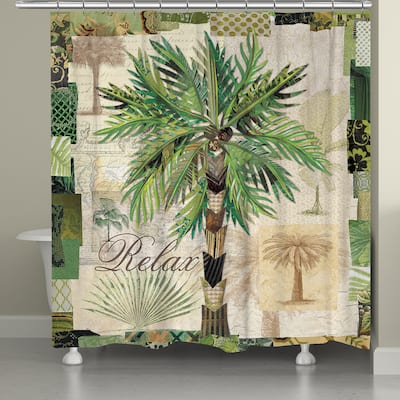 Laural Home Palm Beauty 71 x 72-inch Shower Curtain