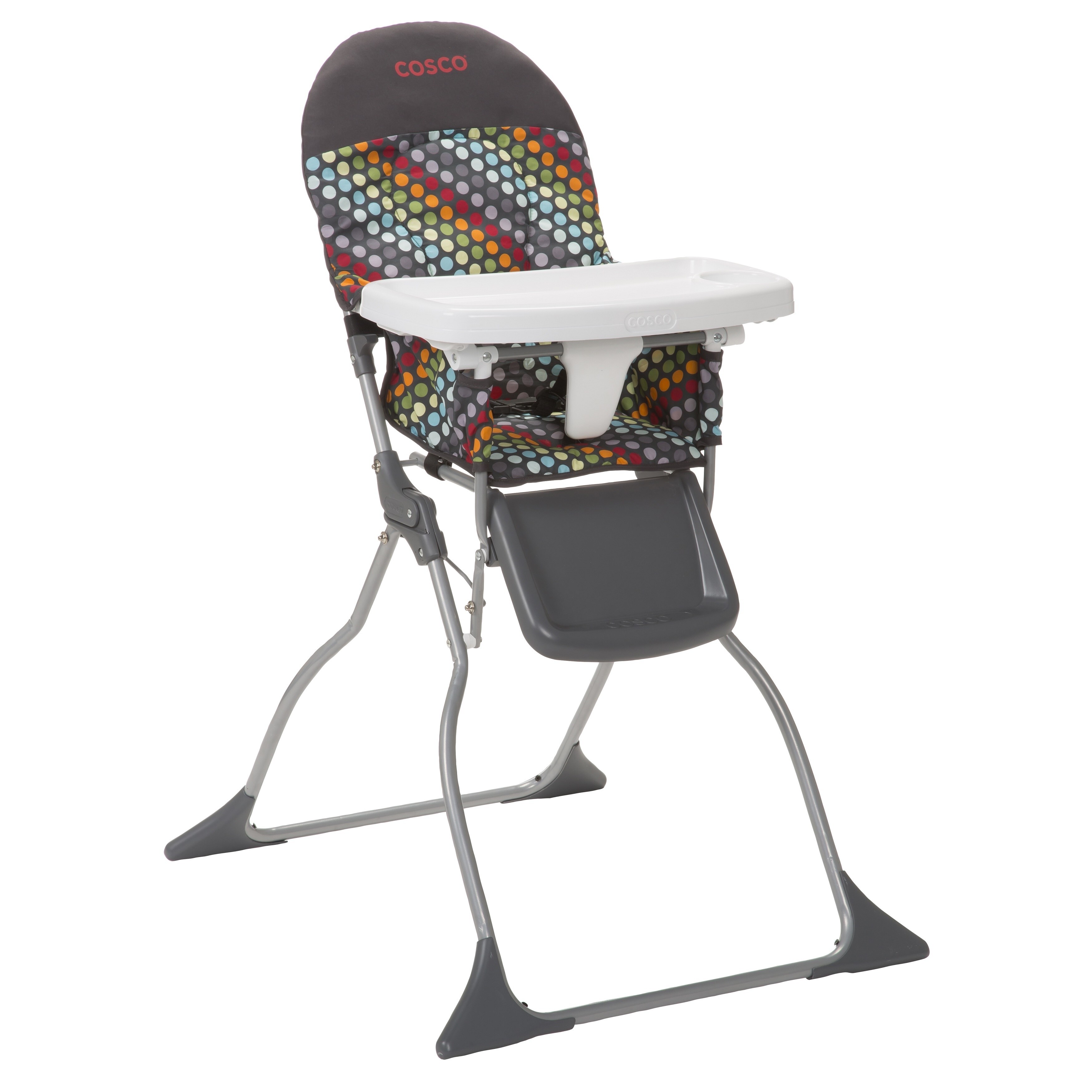 Shop Cosco Simple Fold High Chair In Rainbow Dots Free Shipping