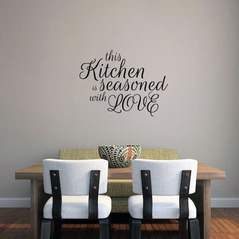 This Kitchen Is Seasoned with Love Wall Decal (24-inch x 18-inch)