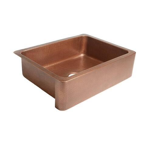 Sinkology Courbet 30" Farmhouse Handmade Antique Copper Kitchen Sink - 30" x 22" x 8"