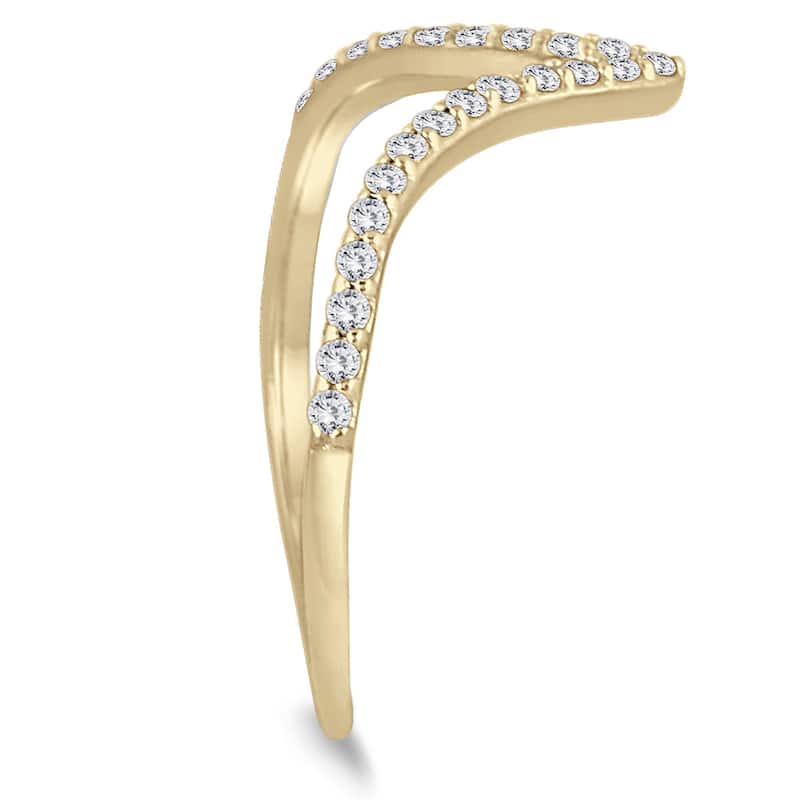 Marquee 1/8 Carat Diamond V Ring in 14K Yellow Gold - 7.5