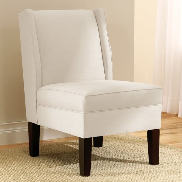 slide 2 of 3, Skyline Furniture Linen Talc Wingback Chair