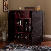 Porch & Den Mateo Ebony/Ruby Red Wood Bar Cabinet