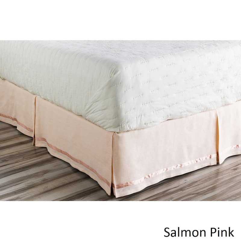Abdiel Geometric Linen/Polyester Bed Skirt - Pink - California King